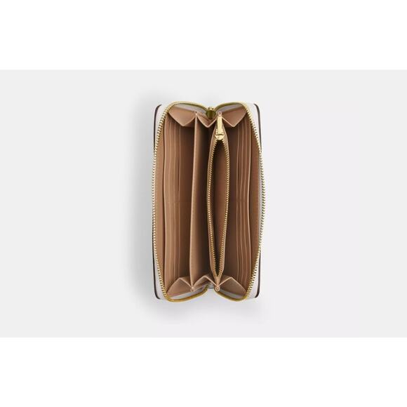 NWT CBN35 COACH x PEANUTS Long Zip Around Wallet Snoopy and Friends Chalk - Picture 4 of 6